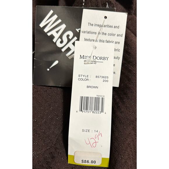 Miss Dorby Women's Brown Dress Size 16 Button Front Brown Jacket Size 14 - Picture 12 of 13